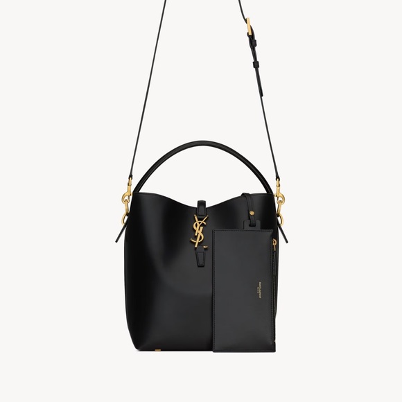 Saint Laurent Shiny Black Leather Le 37 Bucket Bag - Picture 5 of 6